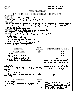 Giáo án Thể dục 8, kì I - Tiết 7: Bài thể dục - chạy ngắn – chạy bền