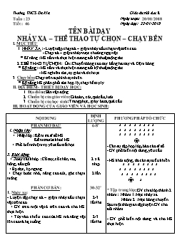 Giáo án Thể dục 8, kì II - Tiết 46: Nhảy xa – thể thao tự chọn – chạy bền