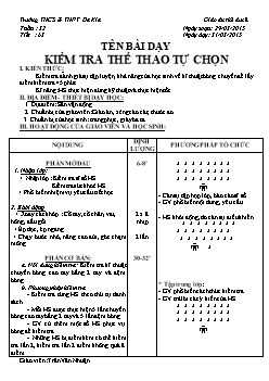 Giáo án Thể dục 8, kì II - Tiết 63: Kiểm tra thể thao tự chọn