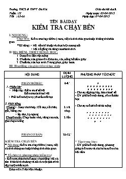 Giáo án Thể dục 8, kì II - Tiết 65, 66: Kiểm tra chạy bền