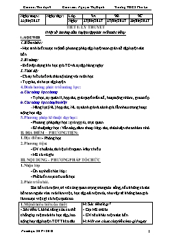 Giáo án: Thể dục 9 - Giáo viên: Nguyễn Thị Hạnh - Trường THCS Phả Lễ