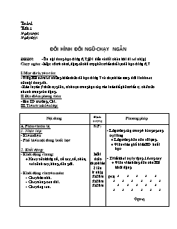 Giáo án Thể dục lớp 8 học kì 1