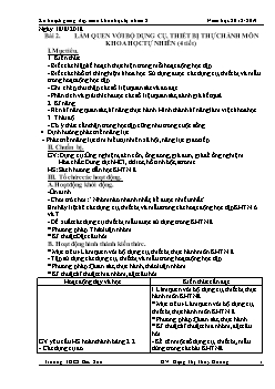 Kế hoạch giảng dạy môn Khoa học tự nhiên 8 - Năm học 2018 - 2019