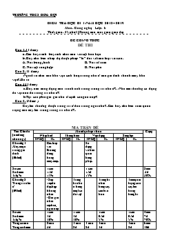 Kiểm tra học kì 1 năm học 2018 – 2019 môn: Công nghệ lớp 6