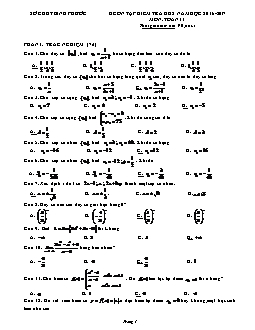 Đề ôn tập kiểm tra học kì 2 năm học 2016 - 2017 môn: Toán 11