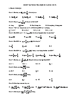 Đề ôn tập kiểm tra học kì II môn Toán (năm 2016 – 2017)