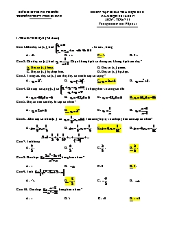 Đề ôn tập kiểm tra học kì II năm học 2016- 2017 môn: Toán 11