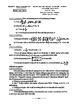 Đề ôn tập thi tuyển sinh lớp 10 THPT năm học 2018 - 2019 môn thi: Toán