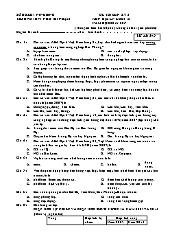 Đề thi bán kỳ 2 môn Địa lý-Khối 12