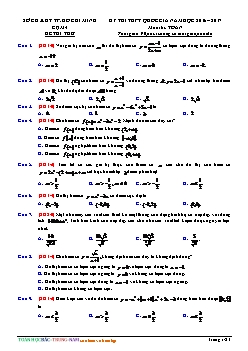 Đề thi THPT quốc gia năm học 2016 – 2017 môn thi: Toán - Đề thi thử