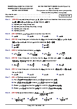 Đề thi thử THPT quốc gia 2017 (lần 2) bài thi: Toán