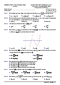 Đề thi thử THPT quốc gia lần 1 môn: Toán – năm học: 2016 – 2017 - Mã đề thi 101