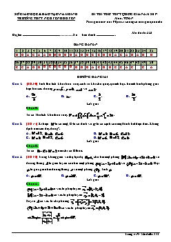 Đề thi thử THPT quốc gia năm 2017 môn: Toán - Mã đề thi 333
