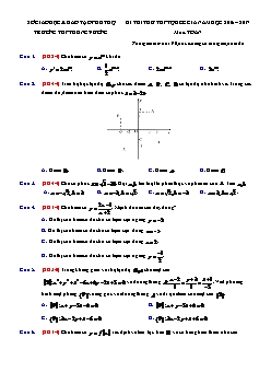 Đề thi thử THPT quốc gia năm học 2016 – 2017 môn: Toán học