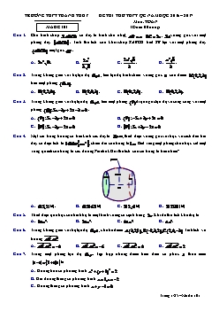 Đề thi thử THPT quốc gia năm học 2016 – 2017 môn: Toán