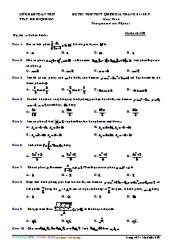 Đề thi thử THPT quốc gia tháng 01 - 2017 môn: Toán - Mã đề thi 489