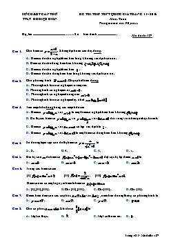 Đề thi thử THPT quốc gia tháng 11 - 2016 môn: Toán
