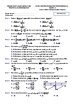 Đề thi thử trung học phổ thông quốc gia tháng 12 môn Toán
