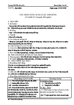 Đọc thêm Tào tháo uống rượu luận anh hùng (Trích hồi 21- Tam quốc diễn nghĩa)