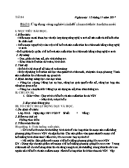 Giáo án Công nghệ 10 Bài 31: Ứng dụng công nghệ vi sinh để sản xuất thức ăn chăn nuôi