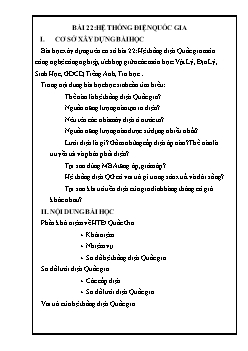 Giáo án Công nghệ 12 Bài 22: Hệ thống điện quốc gia