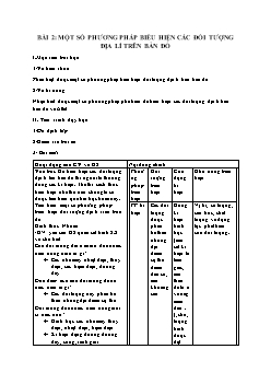 Giáo án Địa lý 10 Bài 2: Một số phương pháp biểu hiện các đối tượng địa lí trên bản đồ