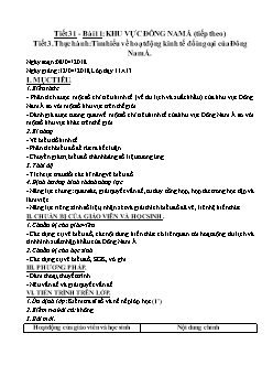 Giáo án Địa lý 11 Tiết 31 - Bài 11: Khu vực Đông Nam Á (tiếp theo) - Tiết 3: Thực hành: Tìm hiểu về hoạt động kinh tế đối ngoại của Đông Nam Á