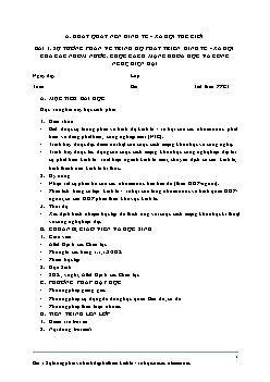 Giáo án Địa lý lớp 11 Bài 1: Sự tương phản về trình độ phát triển kinh tế - xã hội của các nhóm nước. Cuộc cách mạng khoa học và công nghệ hiện đại