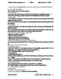 Giáo án Giáo dục công dân 12 Bài 5: Quyền bình đẳng giữa các dân tộc, tôn giáo (tiết 1)