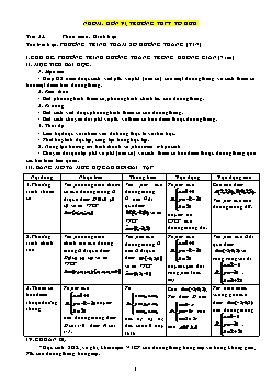 Giáo án Hình học 12 - Phương trình tham số đường thẳng