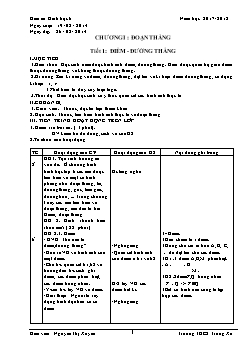 Giáo án Hình học 6 - Năm học: 2017 - 2018