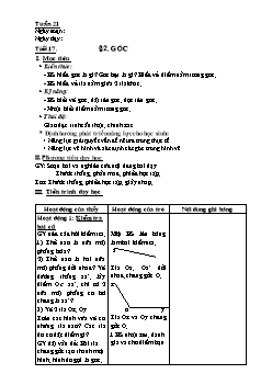 Giáo án Hình học 6 - Tiết 17 - Bài 2: Góc