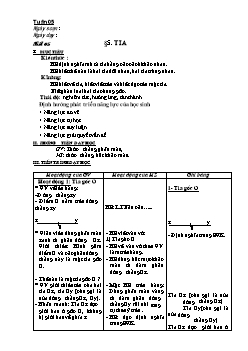 Giáo án Hình học 6 - Tiết 5: Tia