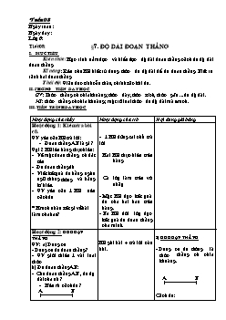 Giáo án Hình học 6 - Tiết 8: Độ dài đoạn thẳng