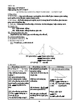Giáo án Hình học 7 tiết 18: Tổng ba góc của một tam giác – luyện tập