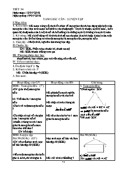 Giáo án Hình học 7 tiết 34: Tam giác cân - Luyện tập