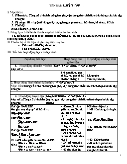 Giáo án Hình học khối 6 - Bài: Luyện tập