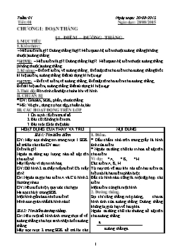 Giáo án Hình học khối 6 - Tiết 1 đến tiết 29