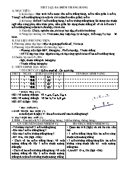 Giáo án Hình học khối 6 - Tiết 2: Ba điểm thẳng hàng