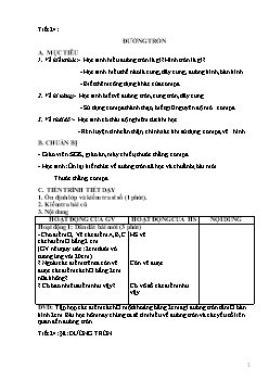 Giáo án Hình học khối 6 - Tiết 24: Đường tròn