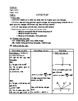 Giáo án Hình học lớp 6 - Tiết 22: Luyện tập