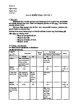 Giáo án Hình học lớp 6 - Tiết 28: Kiểm tra chủ đề V