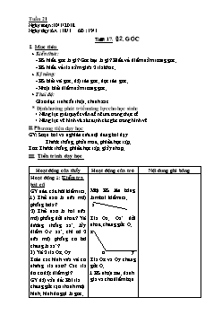 Giáo án Hình học lớp 6 - Tuần 21 - Tiết 17: Góc