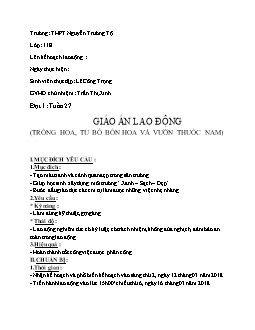 Giáo án Lao động lớp 11 - Tuần 27, 28, 32