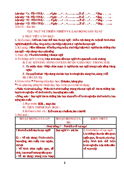 Giáo án môn Ngữ văn 7 - Tiết 18: Tục ngữ về thiên nhiên và lao động sản xuất