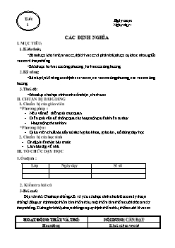 Giáo án môn Toán 10 - Bài: Các định nghĩa