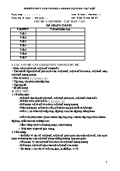 Giáo án môn Toán 10 - Chủ đề: Mệnh đề - Tập hợp