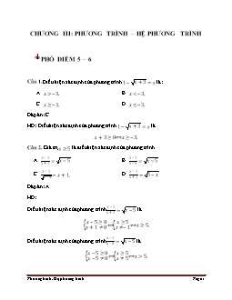 Giáo án môn Toán 10 - Chương III: Phương trình – hệ phương trình