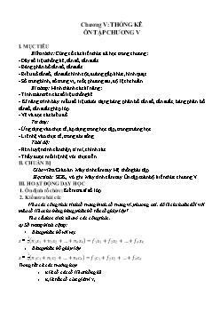 Giáo án môn Toán 10 - Chương V: Thống kê