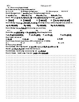 Giáo án môn Toán 10 - Kiểm tra 15 phút